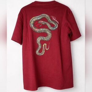 Roberto Cavalli | Snake Print T-Shirt |   Cabernet | Size XL